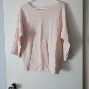 DUFFY Pale Pink 100% Cashmere Ribbed Sweater S